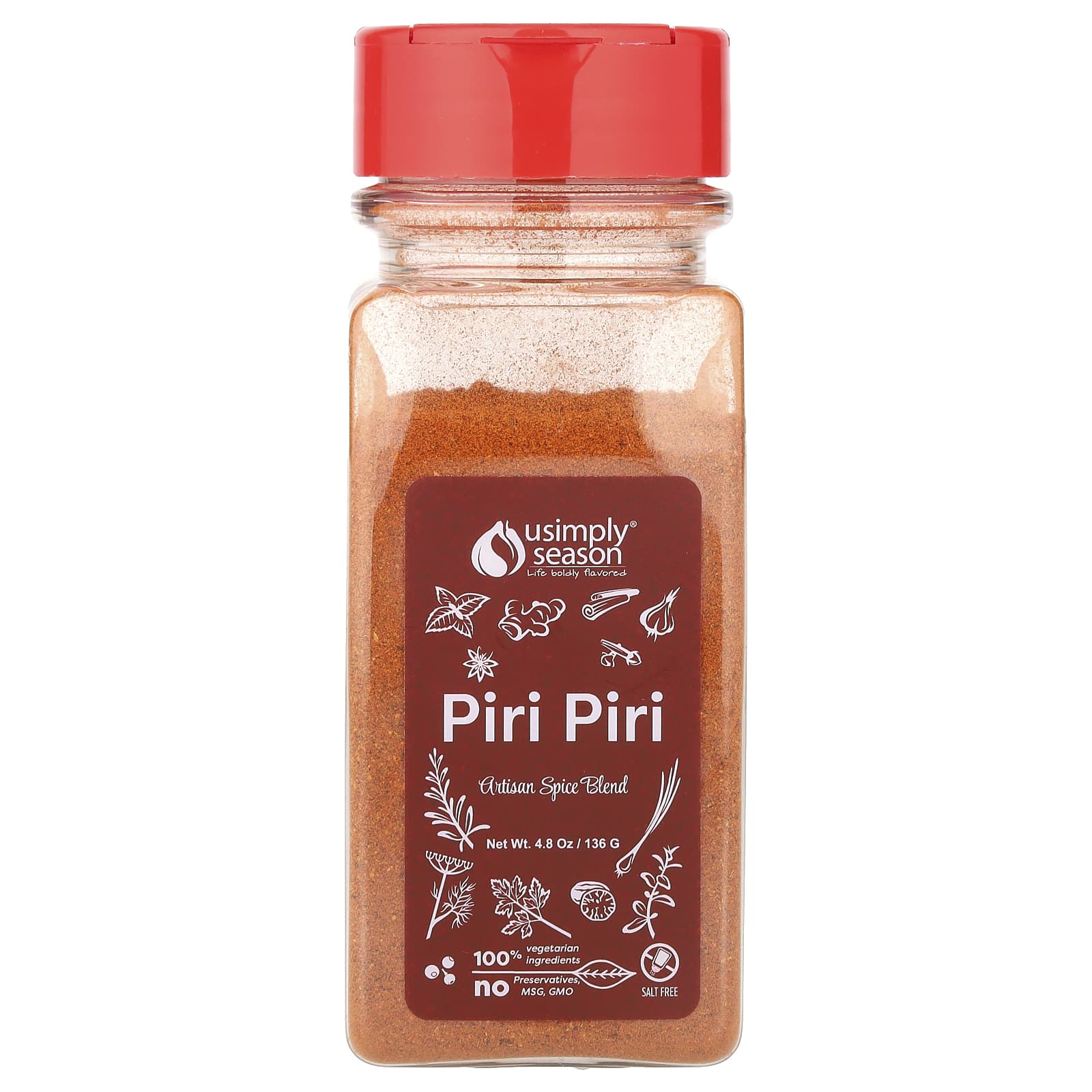 USimplySeason, Artisan Spice Blend, Piri Piri, 4.8 oz (136 g) - Image 1