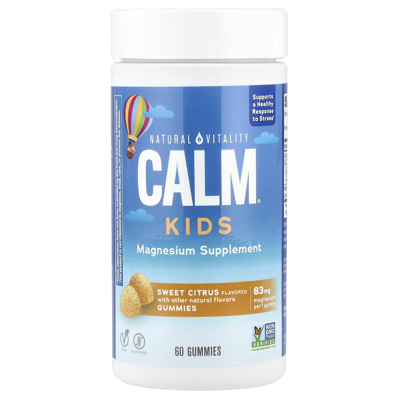 Natural Vitality, CALM® Kids Gummies, Sweet Citrus, 83 mg, 60 Gummies - Image 1