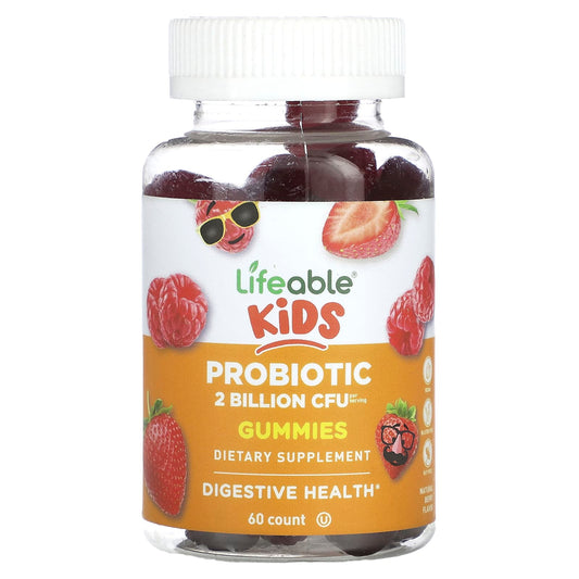 Lifeable, Kids Probiotic Gummies, Natural Berry, 1 Billion CFU, 60 Gummies - Image 1