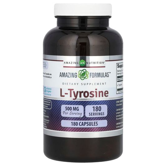 Boost Brain Function with L-Tyrosine 500mg, 180 Capsules - Image 1