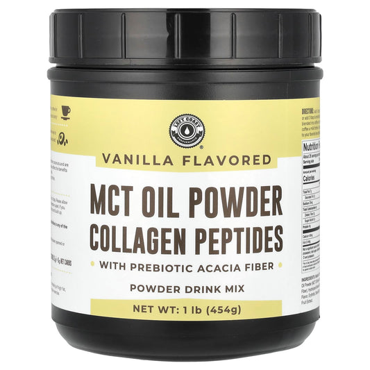 Left Coast Performance, MCT Oil Powder Collagen Peptides with Prebiotic Acacia Fiber, Vanilla, 1 lb (454 g) - Image 1