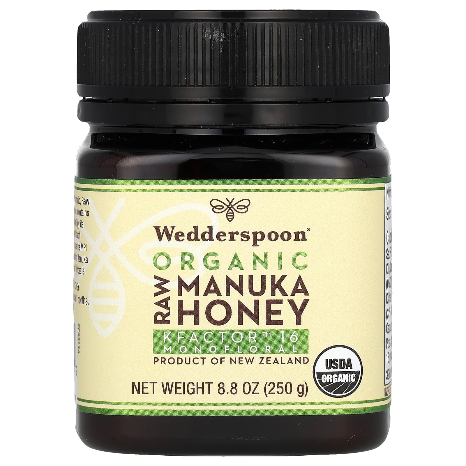 Wedderspoon, Organic Raw Manuka Honey, KFactor 16, 8.8 oz (250 g) - Image 1