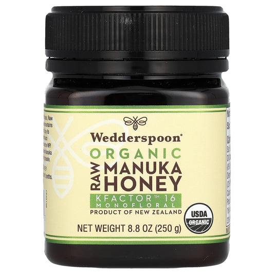 Wedderspoon, Organic Raw Manuka Honey, KFactor 16, 8.8 oz (250 g) - Image 1