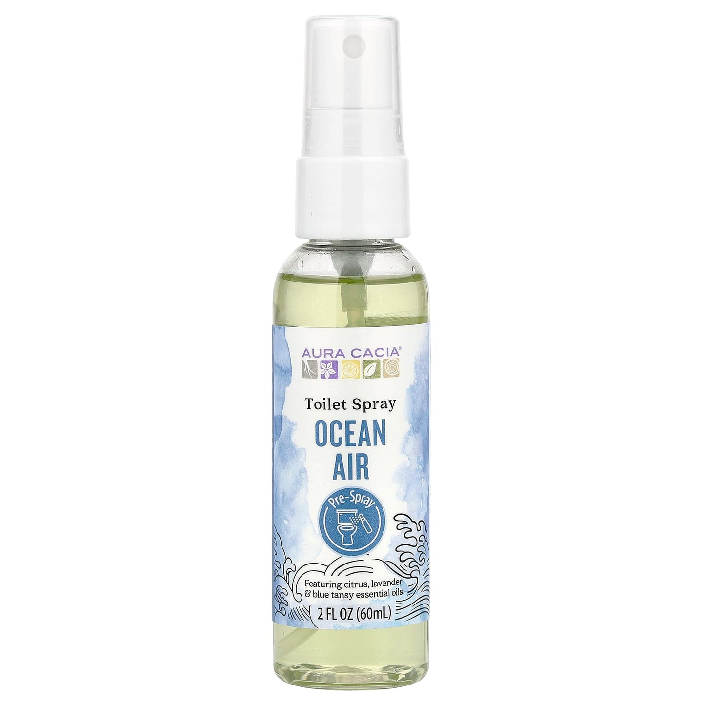 Aura Cacia Ocean Air Toilet Spray, 2 fl oz (60 ml) - Natural Fragrance - Image 1