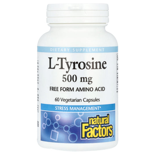 Natural Factors, L-Tyrosine, 500 mg, 60 Vegetarian Capsules - Image 1