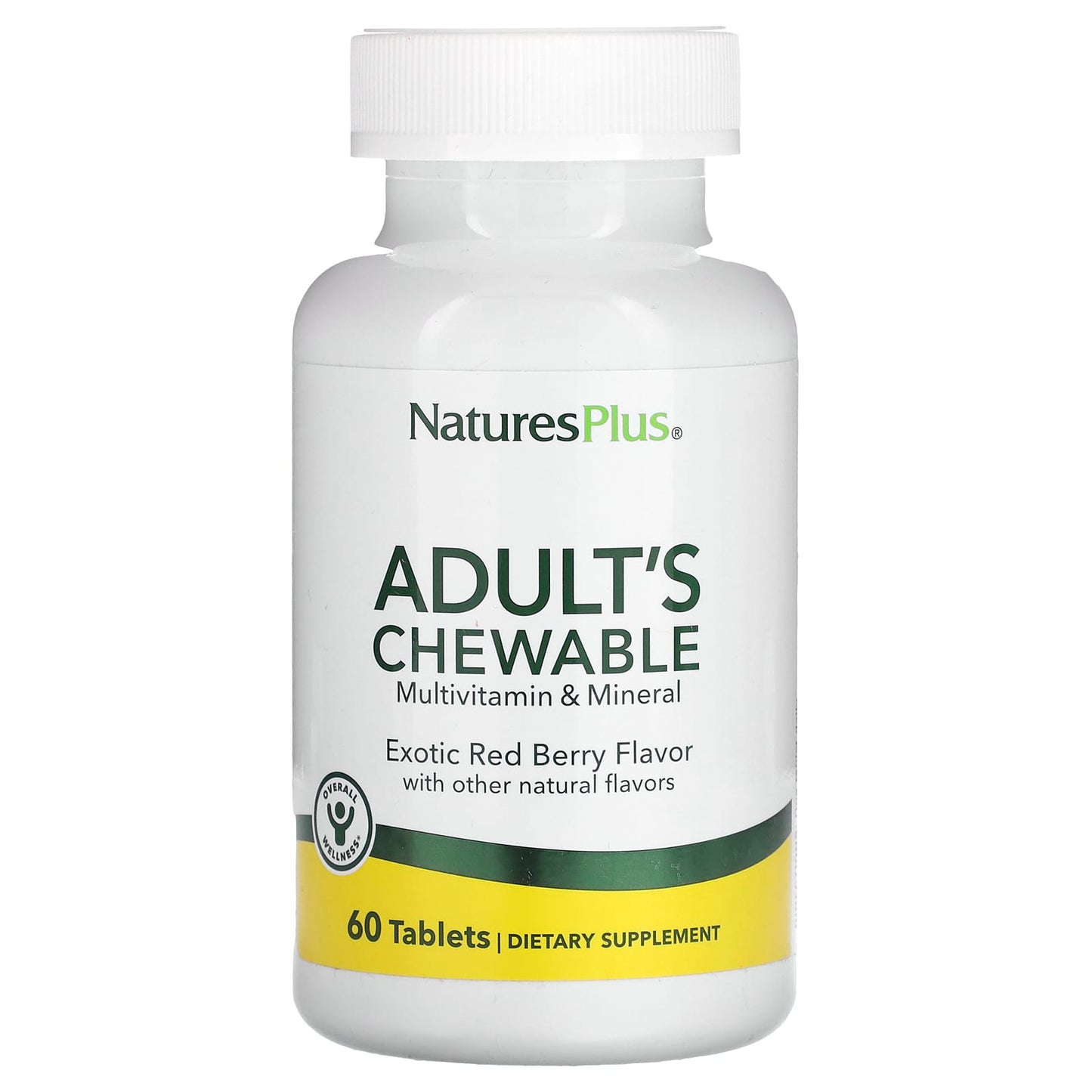 NaturesPlus, Adult's Chewable Multivitamin & Mineral, Exotic Red Berry , 60 Tablets
