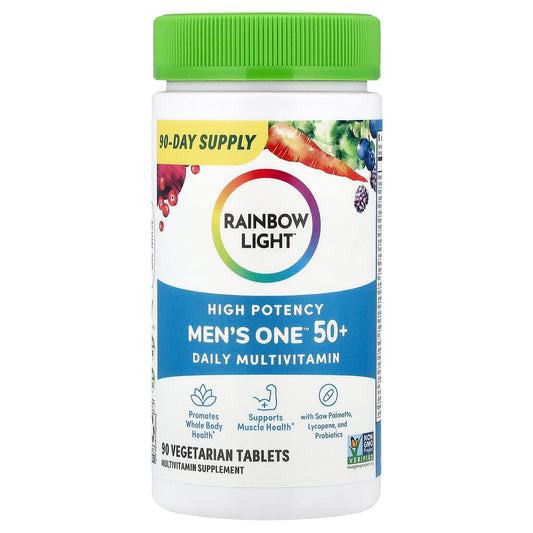 Rainbow Light, Men's One™ 50+ Daily Multivitamin, High Potency, 90 Vegetarian Tablets - Image 1