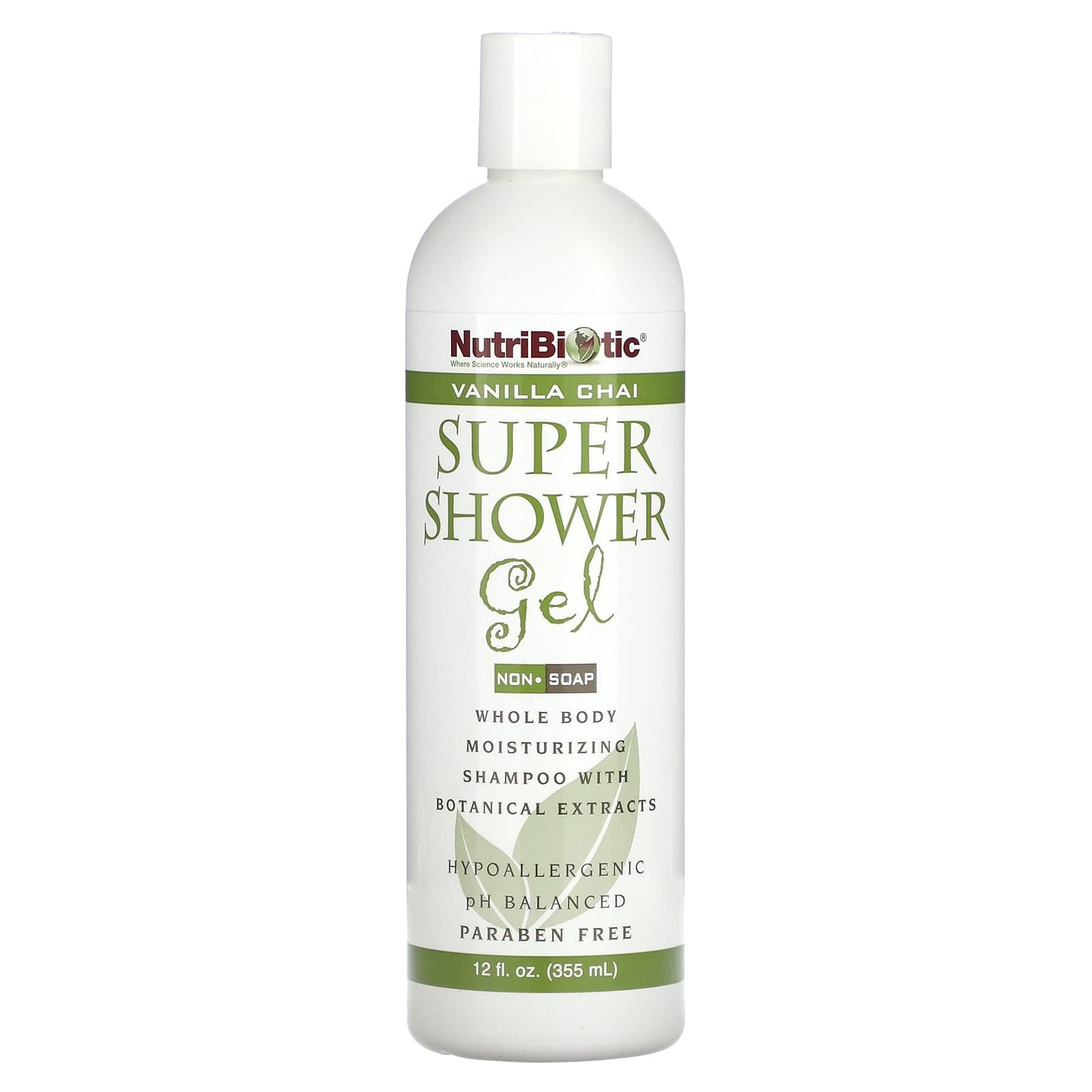 NutriBiotic, Super Shower Gel, Non-Soap, Vanilla Chai, 12 fl oz (355 ml) - Image 1