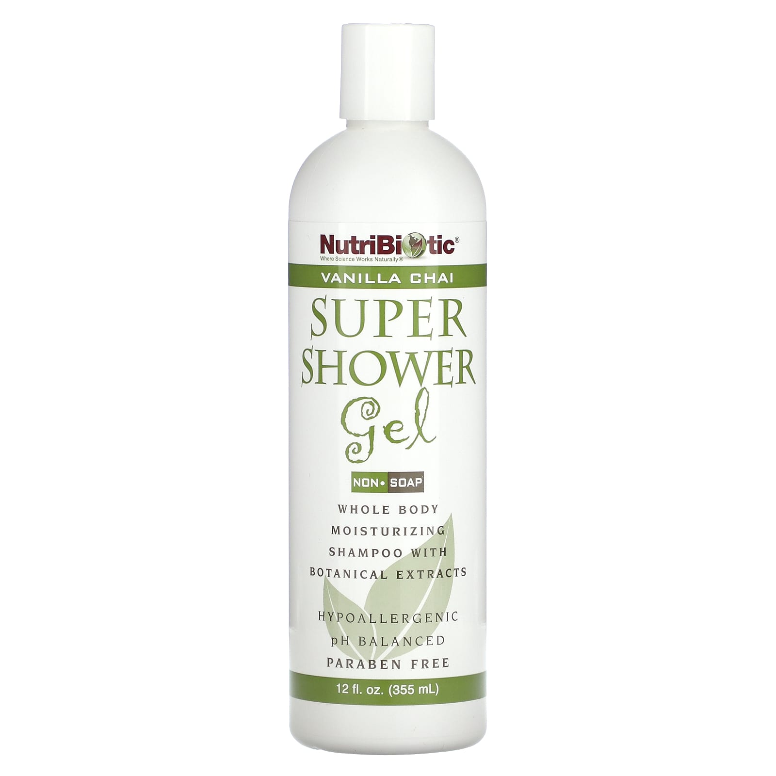 NutriBiotic, Super Shower Gel, Non-Soap, Vanilla Chai, 12 fl oz (355 ml) - Image 1