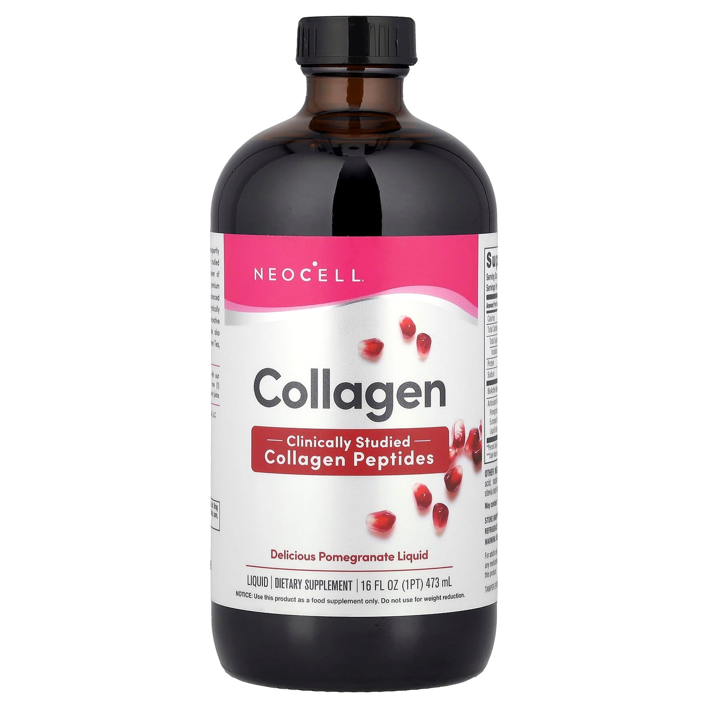 NeoCell, Collagen Liquid, Pomegranate, 16 fl oz (473 ml) - Image 1