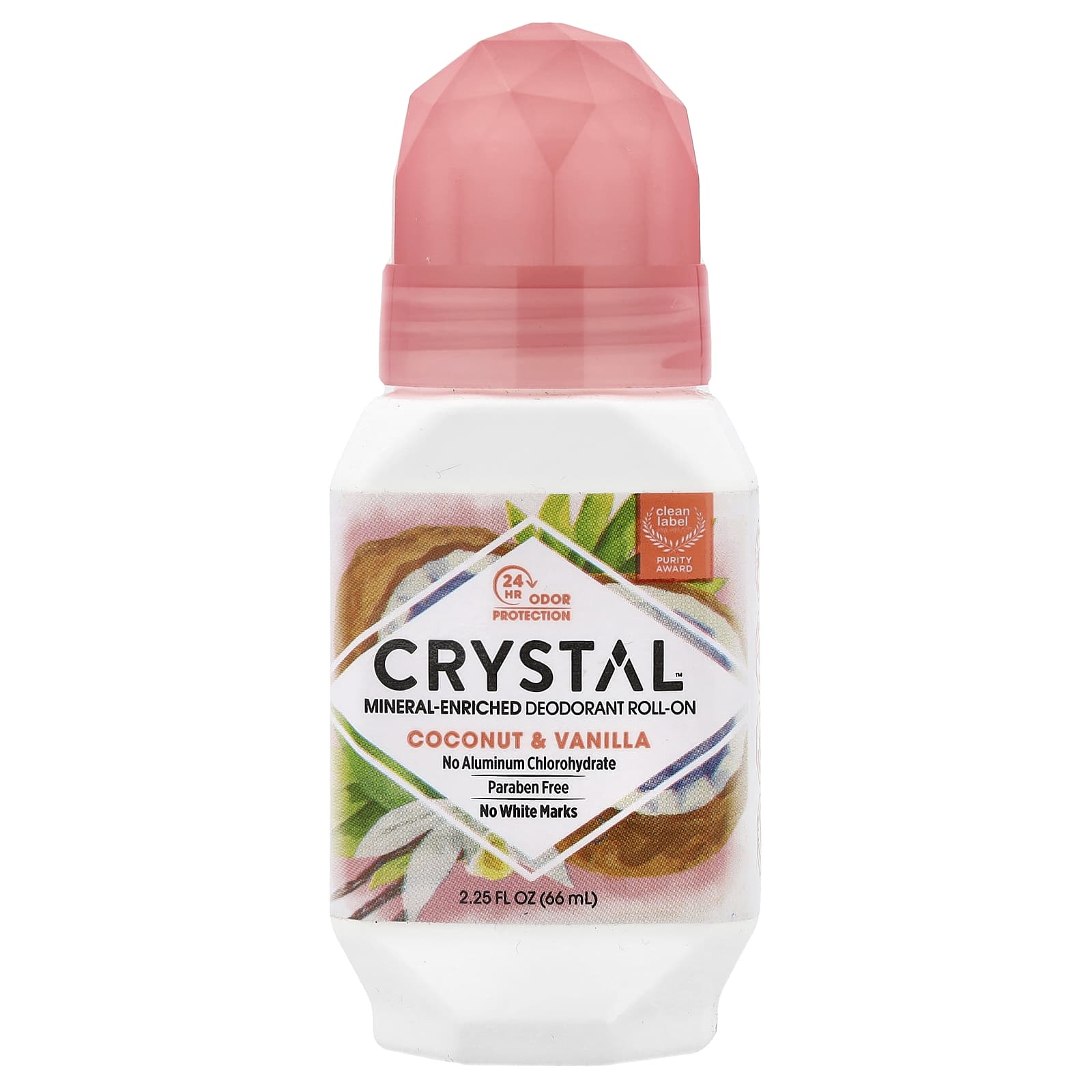 Natural Mineral Deodorant Sticks - Coconut Vanilla Roll-On by CRYSTAL - Image 1