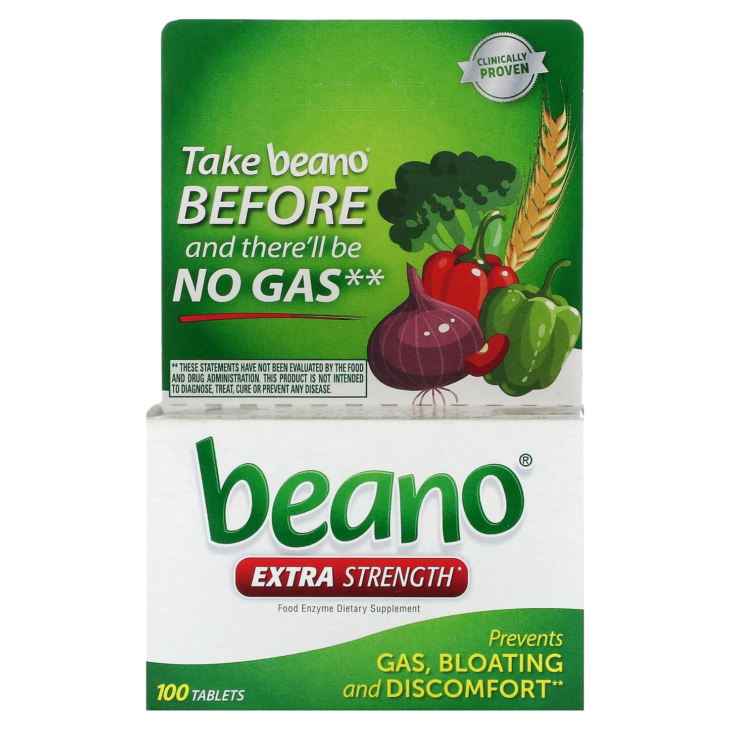 Extra Strength Beano, 400 GALU, 100 Tablets for Gas Relief - Image 1