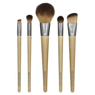 Eco-Friendly Makeup Brush Set for Sensitive Skin - 5 Piece Set & Storage