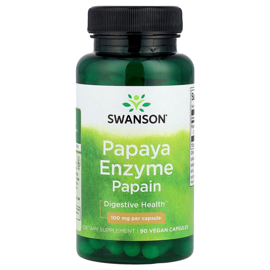 Swanson, Papaya Enzyme Papain, 100 mg, 90 Vegan Capsules - Image 1