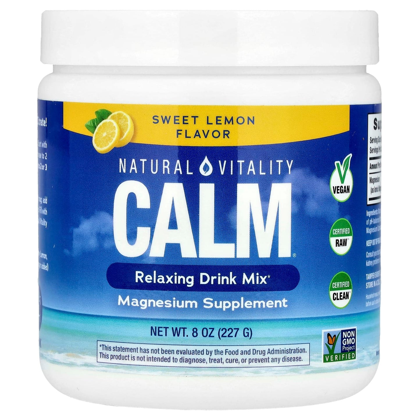 Natural Vitality, CALM®, Relaxing Drink Mix, Sweet Lemon, 8 oz (227 g) - Image 1