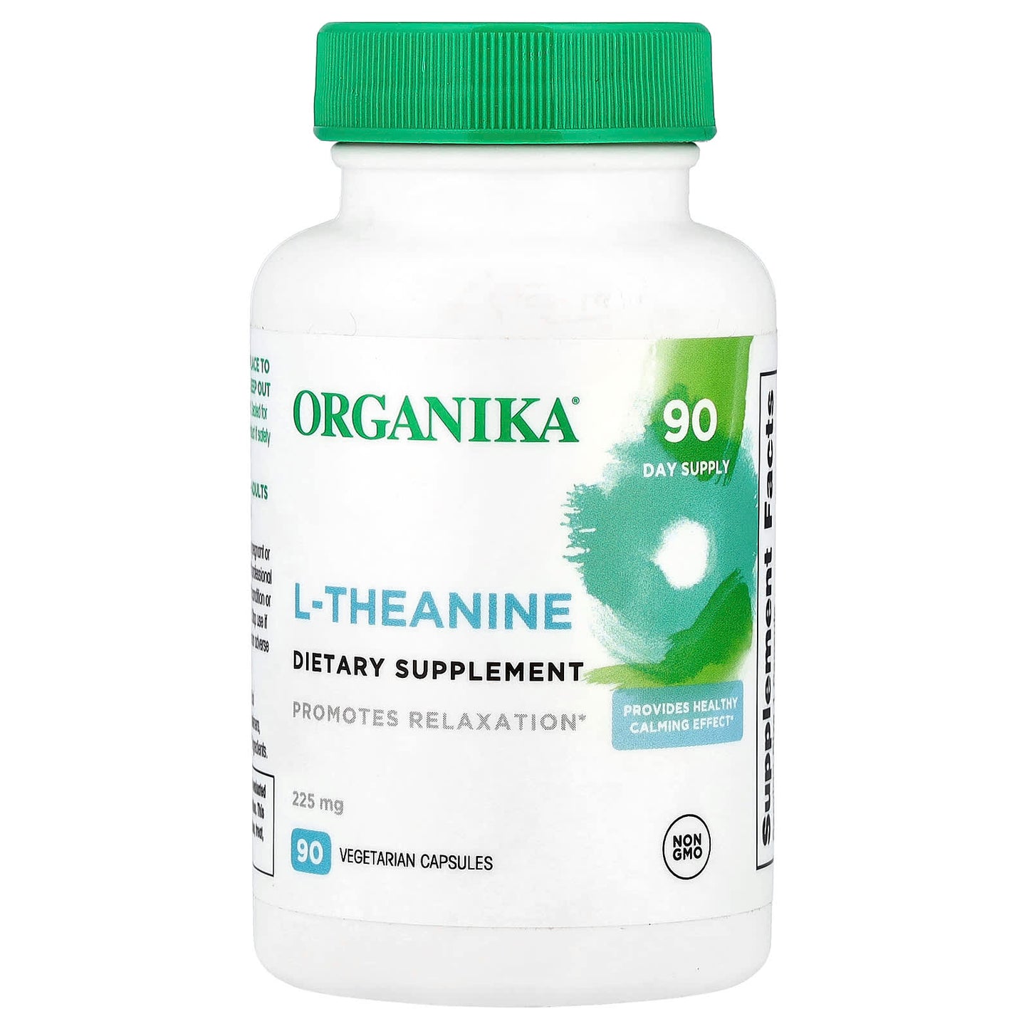 Organika, L-Theanine, 225 mg, 90 Vegetarian Capsules - Image 1