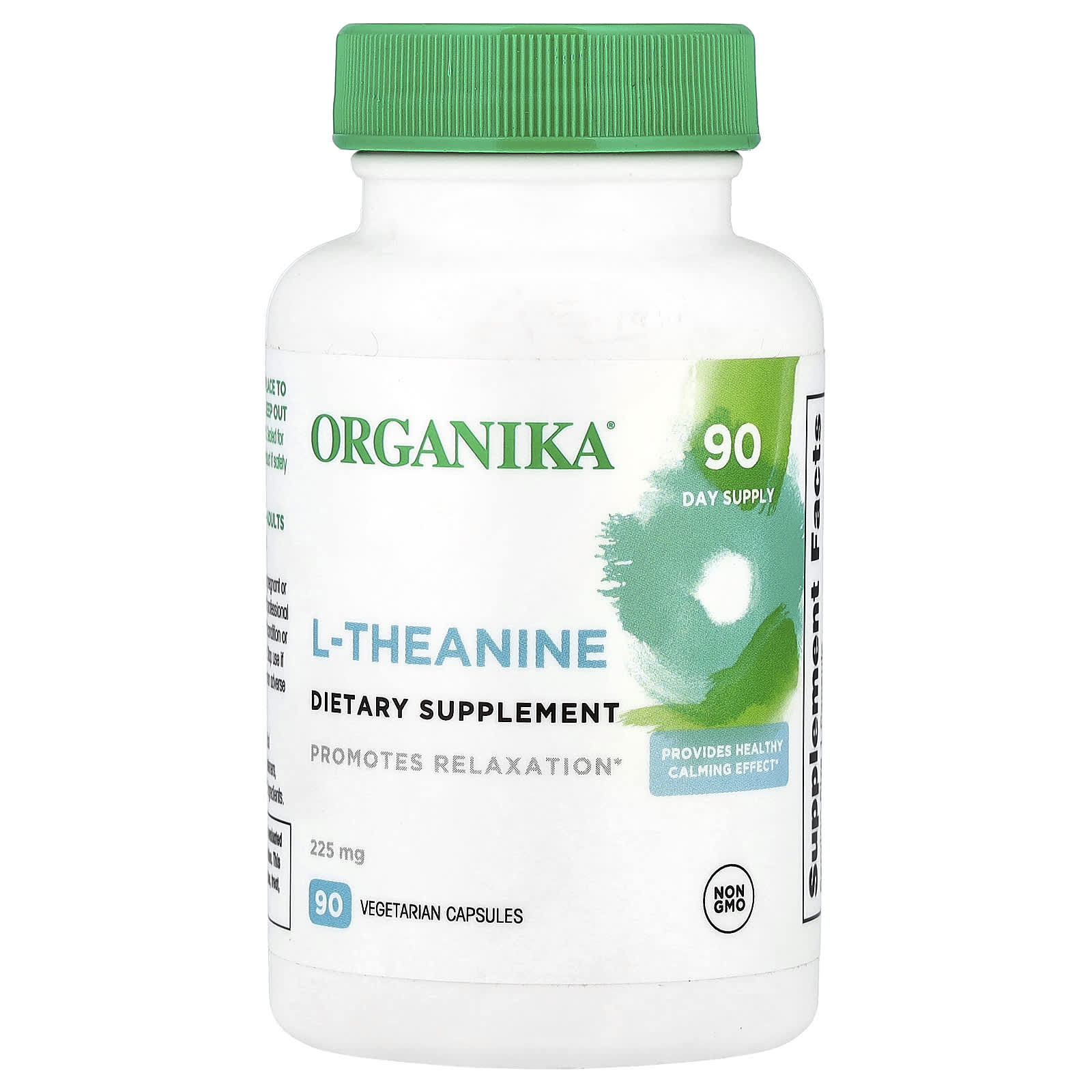 Organika, L-Theanine, 225 mg, 90 Vegetarian Capsules - Image 1