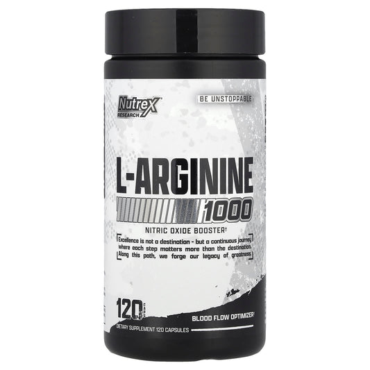 Nutrex Research, L-Arginine 1000, 120 Capsules (500 mg per Capsule) - Image 1