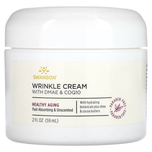 Swanson, Wrinkle Cream With DMAE & CoQ10, 2 fl oz (59 ml) - Image 1