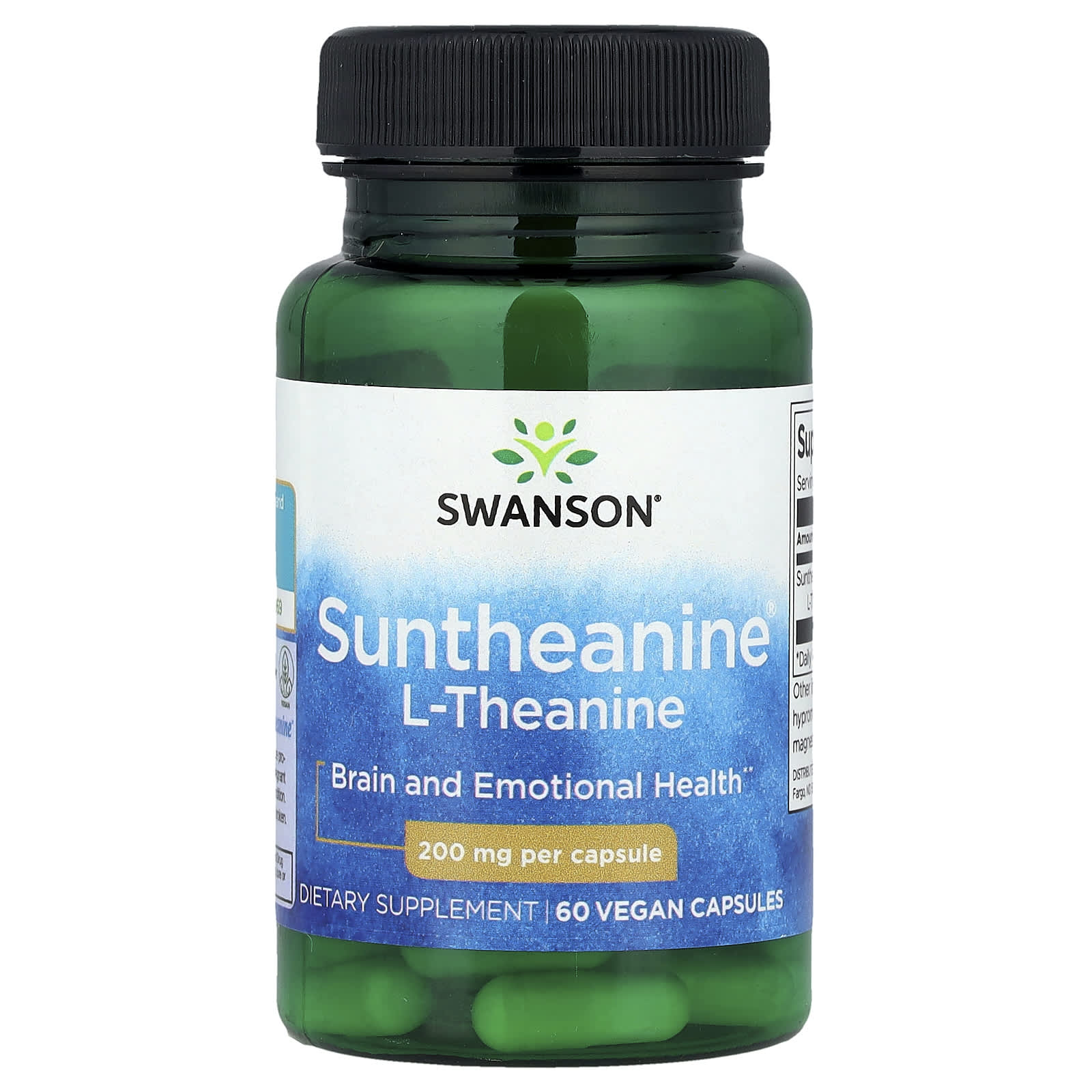 Swanson, Suntheanine® L-Theanine, 200 mg, 60 Vegan Capsules - Image 1