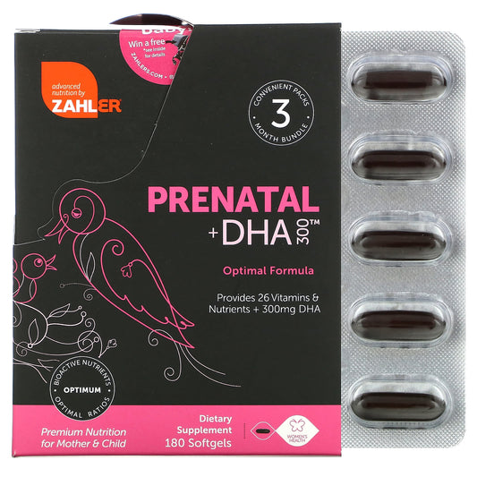 Zahler, Prenatal + DHA 300 Optimal Formula, 180 Softgels - Image 1