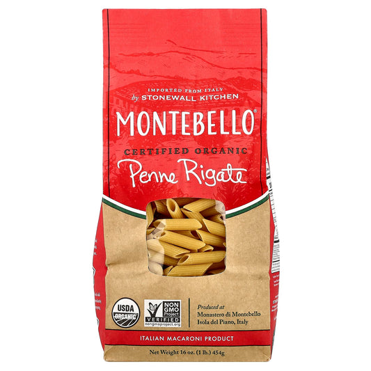 Montebello, Organic Penne Rigate, 16 oz (454 g) - Image 1