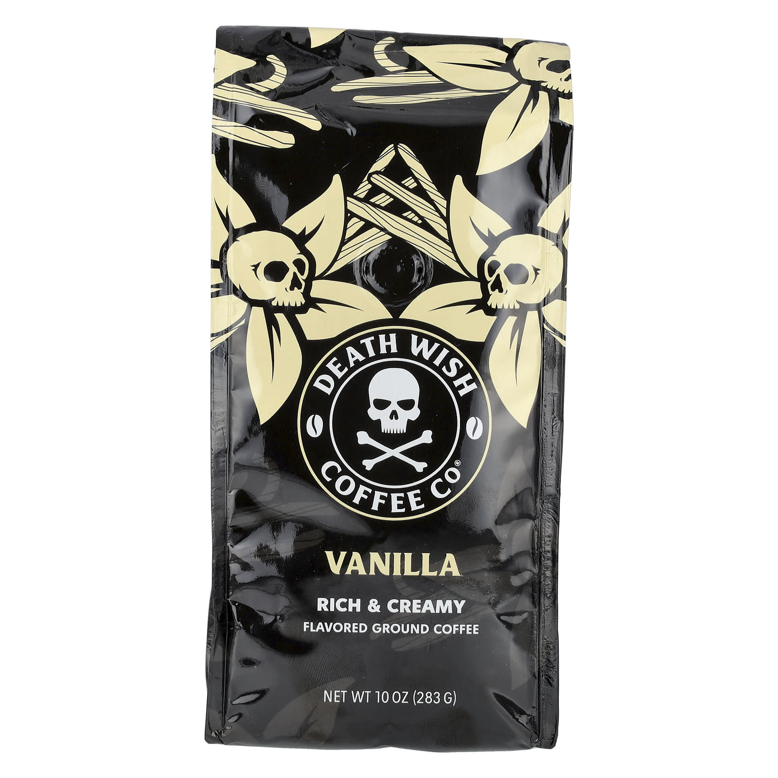 Death Wish Vanilla Ground Coffee, 10 oz, Rich & Creamy, Fair Trade - Image 1