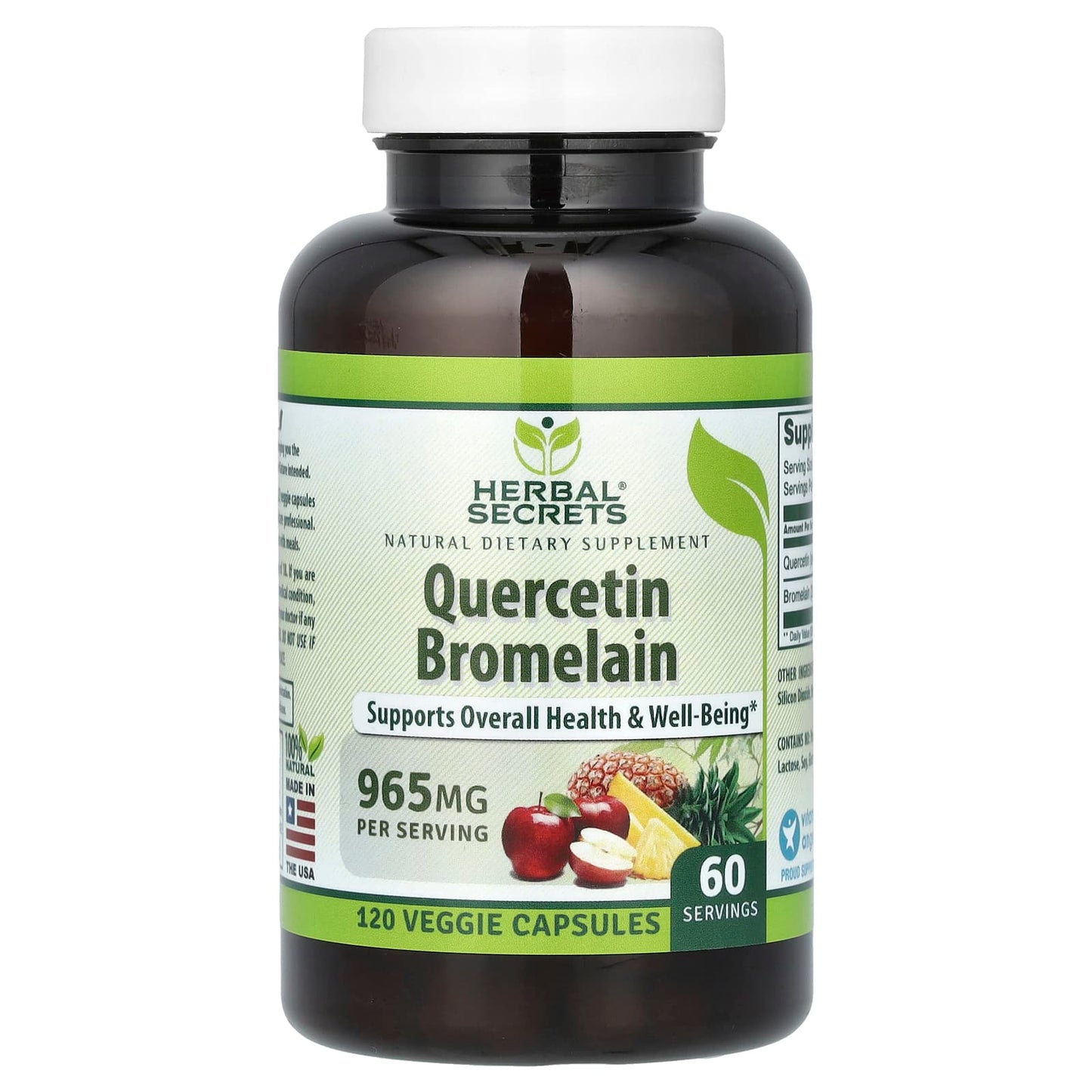 Quercetin Bromelain Supplement by Herbal Secrets - 120 Veggie Capsules - Image 1