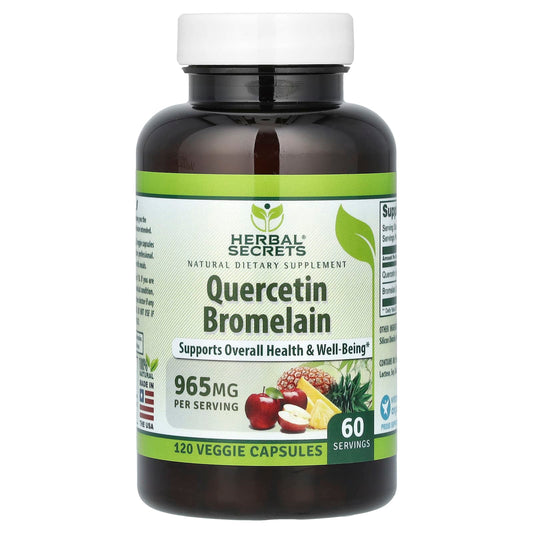 Quercetin Bromelain Supplement by Herbal Secrets - 120 Veggie Capsules - Image 1
