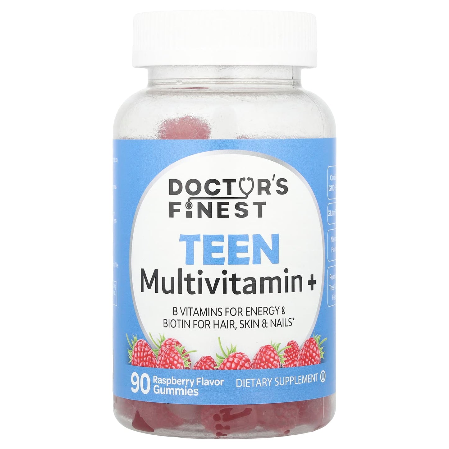 Doctor's Finest Teen Multivitamin+ Gummies, Raspberry, 90 Count - Image 1