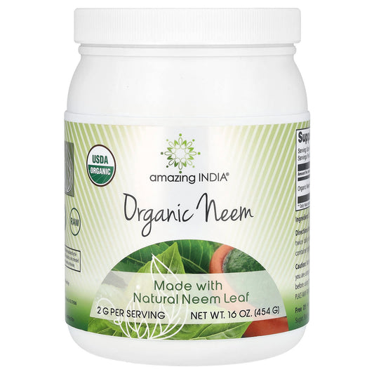 Organic Neem Leaf Powder Supplement by Amazing India, 16 oz (454 g) - Image 1