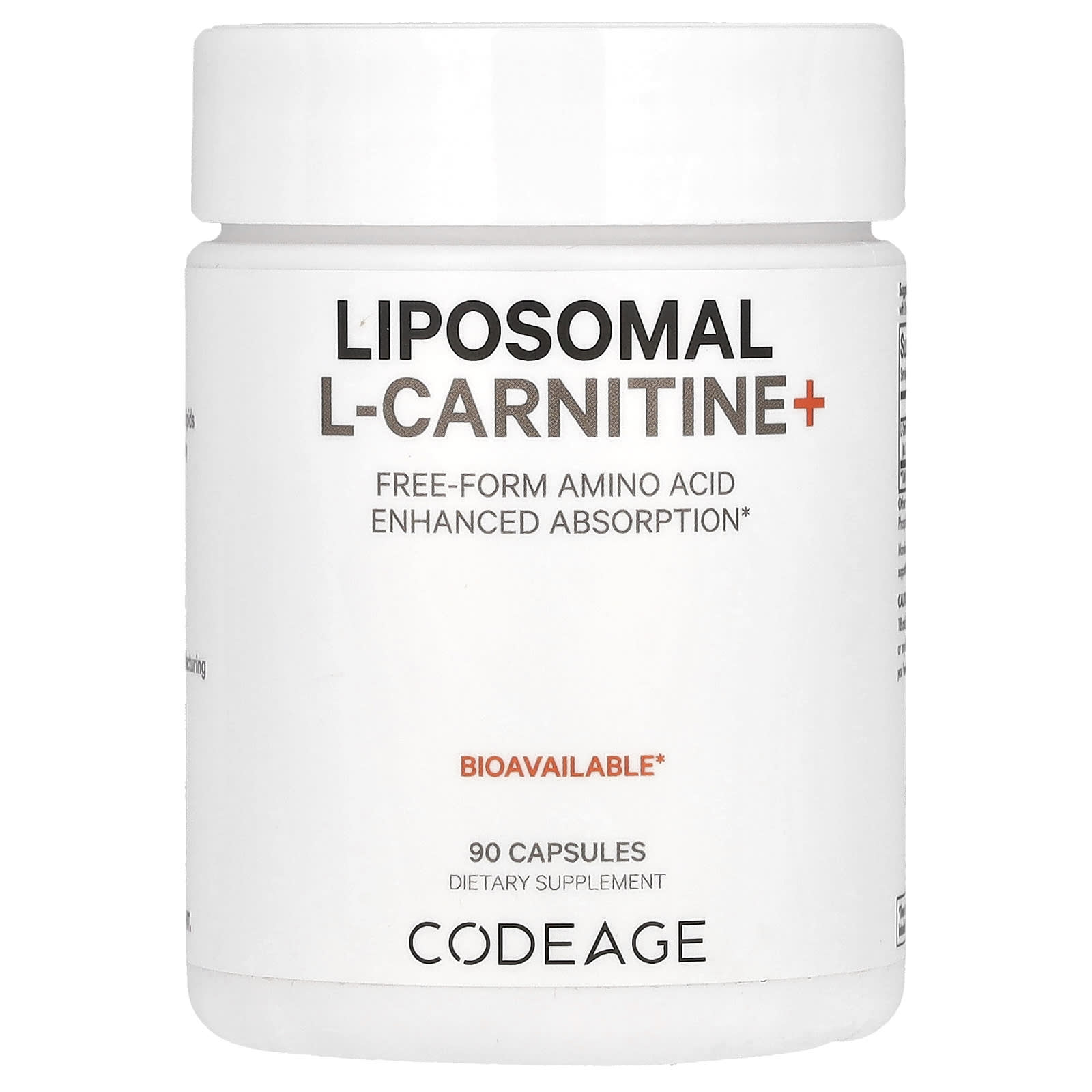 Codeage Liposomal L-Carnitine+ 500mg for Energy & Weight Management - Image 1
