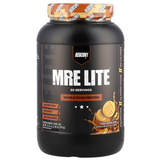 Redcon1, MRE Lite®, Whole Food Protein Powder, Peanut Butter Cookie, 2.08 lb (945 g) - Image 1