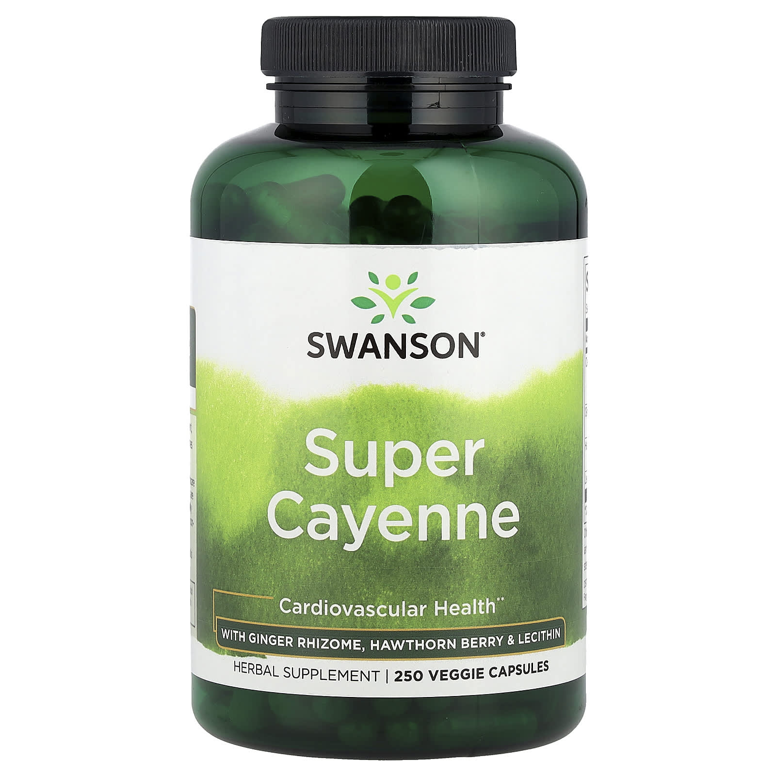 Swanson, Super Cayenne with Ginger Rhizome, Hawthorn Berry & Lecithin, 250 Veggie Capsules - Image 1