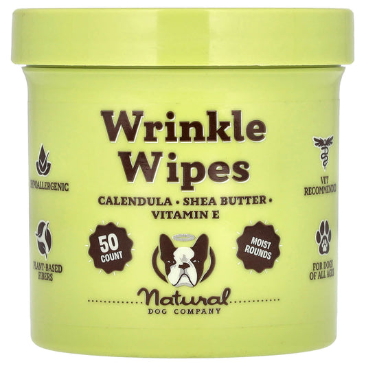 Natural Dog Company, Wrinkle Wipes, For Dogs, All Ages, 50 Count - Image 1
