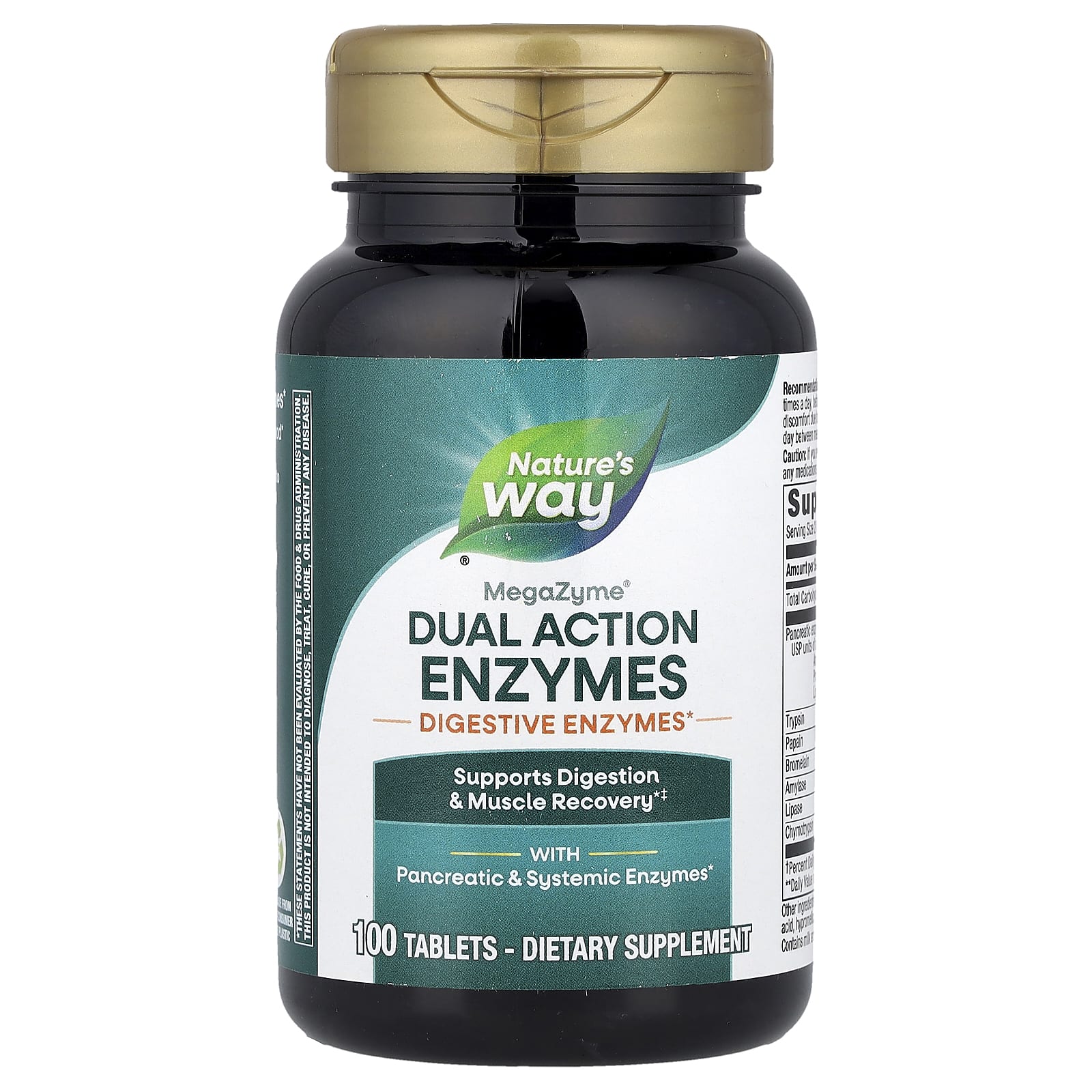 Nature's Way, MegaZyme®, Dual Action Enzymes, 100 Tablets - Image 1
