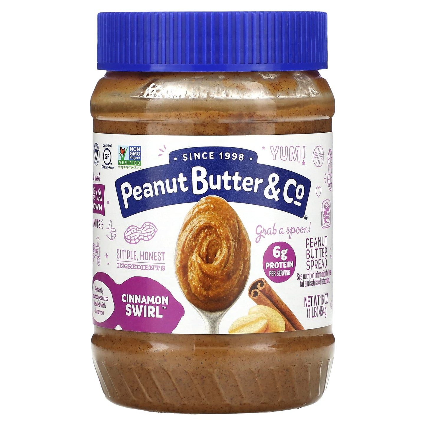Peanut Butter & Co., Peanut Butter Spread, Cinnamon Swirl, 16 oz (454 g) - Image 1