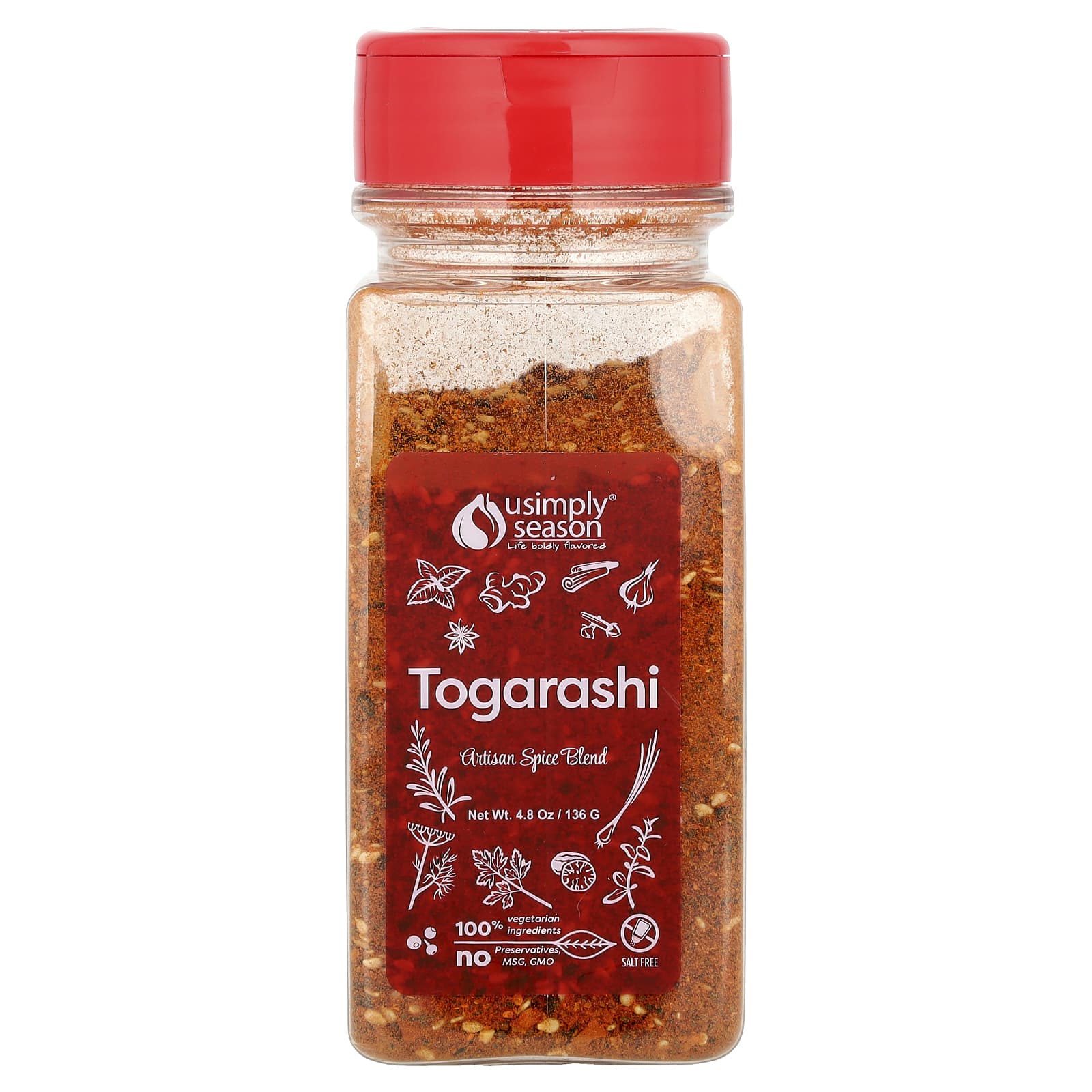 USimplySeason, Artisan Spice Blend, Togarashi, 4.8 oz (136 g)