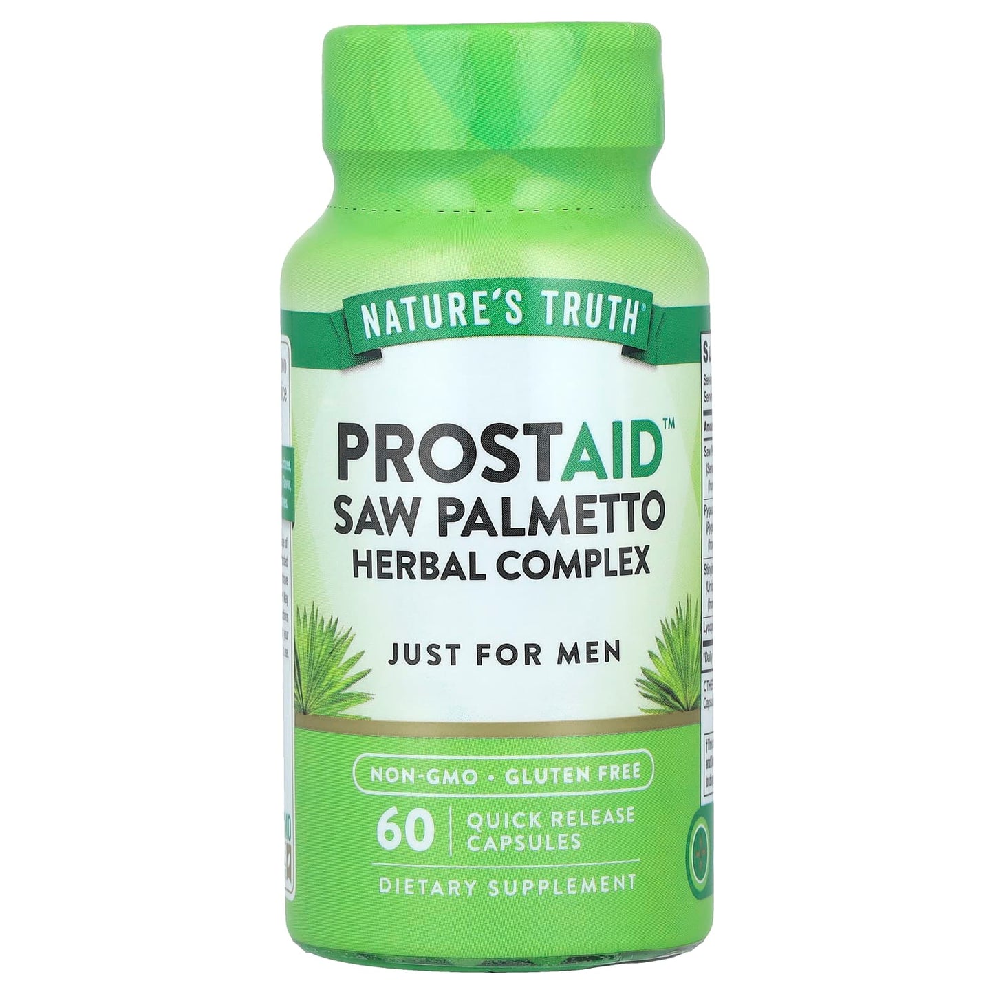 Nature's Truth, ProstAid™ Saw Palmetto Herbal Complex, 60 Quick Release Capsules - Image 1