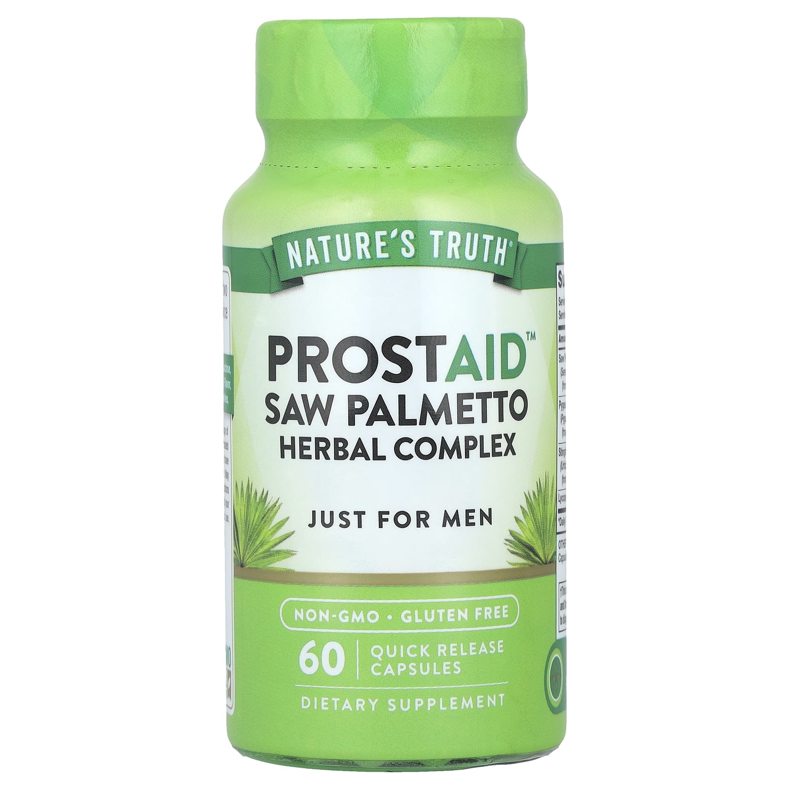 Nature's Truth, ProstAid™ Saw Palmetto Herbal Complex, 60 Quick Release Capsules - Image 1