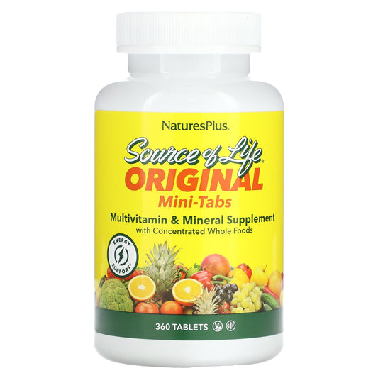 NaturesPlus, Source of Life, Original Mini-Tabs, Multivitamin & Mineral Supplement, 360 Tablets - Image 1
