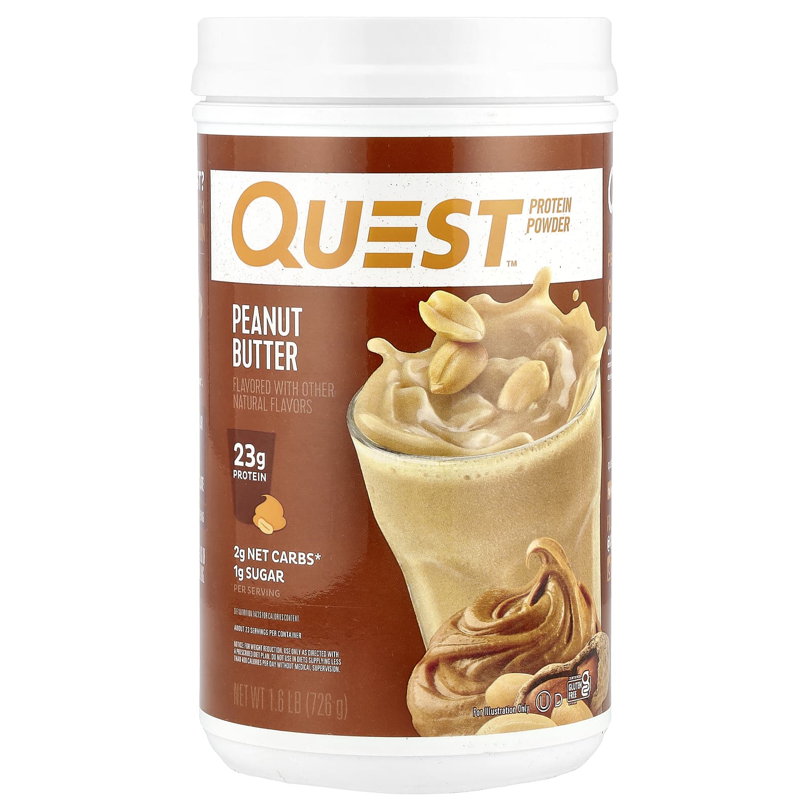 Quest Nutrition, Protein Powder, Peanut Butter, 1.6 lb (726 g) - Image 1