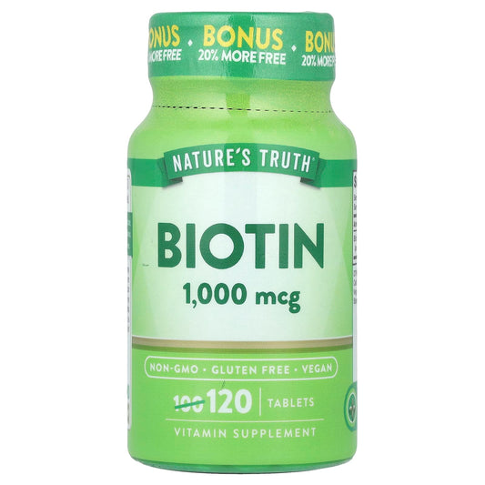 Nature's Truth, Biotin, 1,000 mcg, 120 Tablets - Image 1