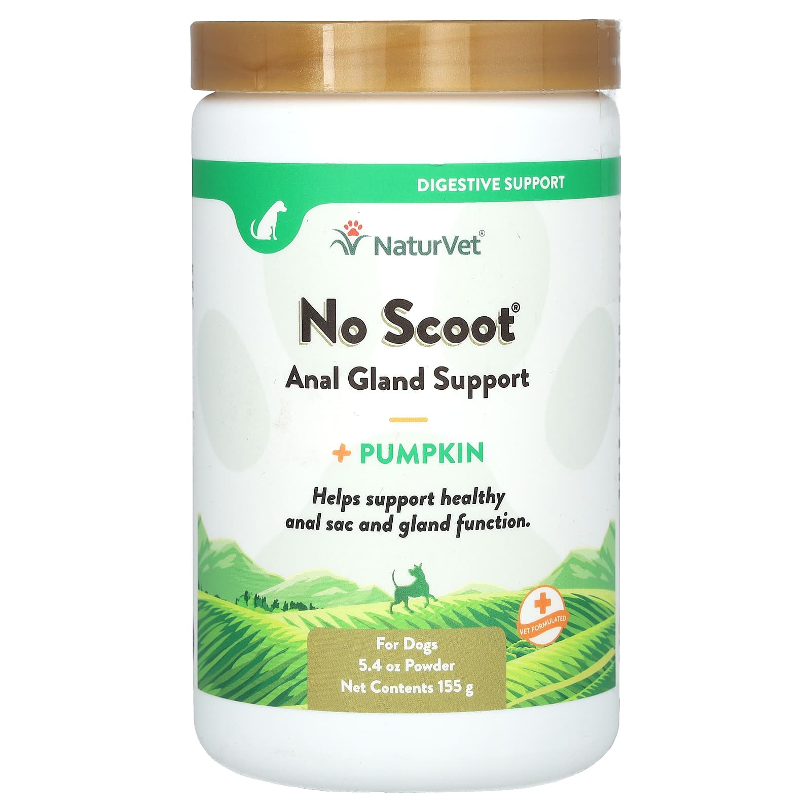 NaturVet, No Scoot, Anal Gland Support + Pumpkin, For Dogs, 5.4 oz (155 g)