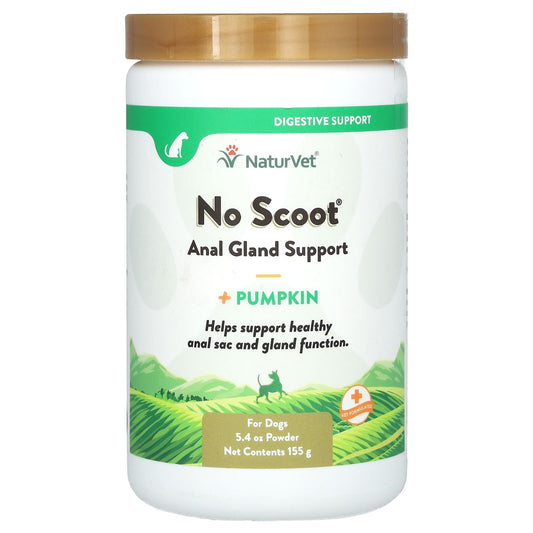 NaturVet, No Scoot, Anal Gland Support + Pumpkin, For Dogs, 5.4 oz (155 g)