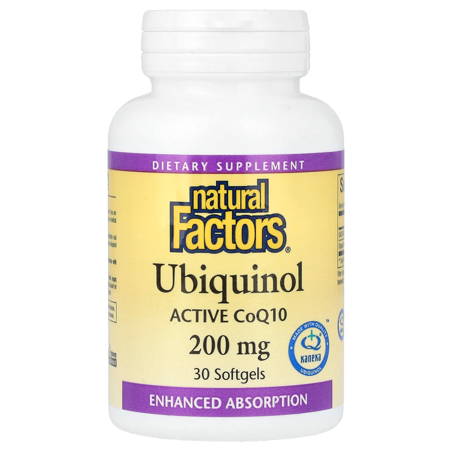 Natural Factors, Ubiquinol, 200 mg, 30 Softgels - Image 1