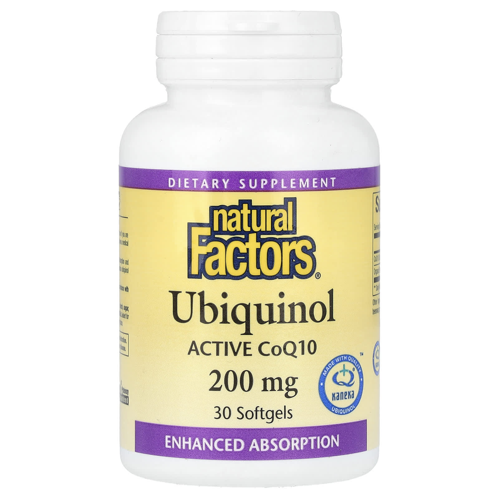 Natural Factors, Ubiquinol, 200 mg, 30 Softgels - Image 1