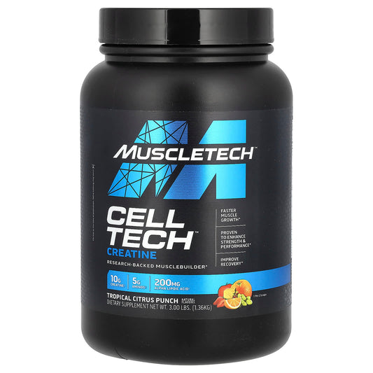 MuscleTech, Cell-Tech™ Creatine, Tropical Citrus Punch, 3 lbs (1.36 kg) - Image 1