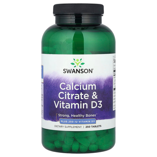 Swanson, Calcium Citrate & Vitamin D3, 250 Tablets - Image 1