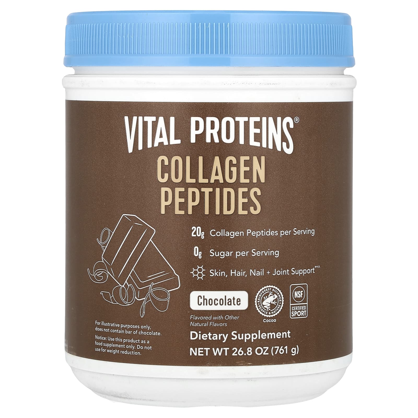 Vital Proteins, Collagen Peptides, Chocolate, 26.8 oz (761 g) - Image 1